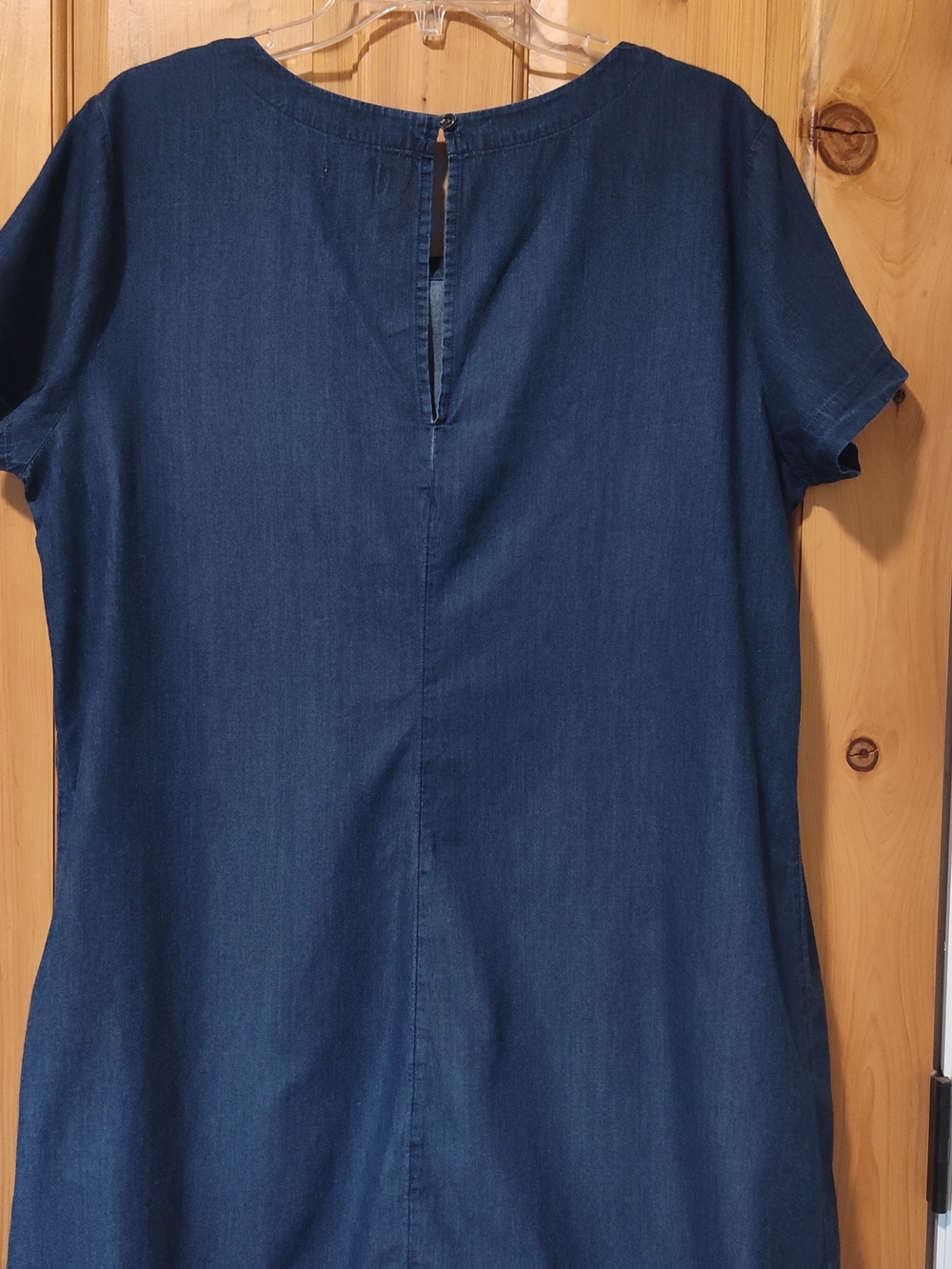 NWOT Old Navy Denim-Style Short Sleeve Dress - Navy Blue, Size XL - Picture 2 of 9
